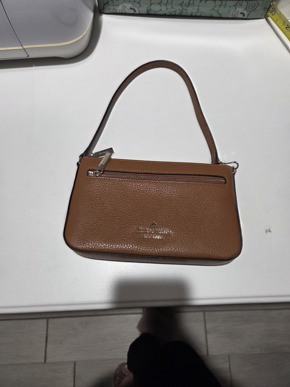Kate Spade Leila Pebbled Leather Convertible Wristlet Clutch Warm Gingerbread - Picture 2 of 6